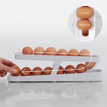Дозатор яиц С автоматической прокруткой, Органайзер для яиц В Холодильнике, Кухонные Принадлежности, Держатель для яиц, Лоток для контейнеров, Кухонные Гаджеты