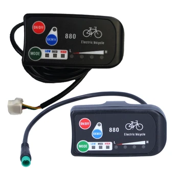 Дисплей электрического велосипеда SM / Водонепроницаемый разъем KT-LED880 Электрический велосипед 36V 48V Светодиодный дисплей для контроллера KT